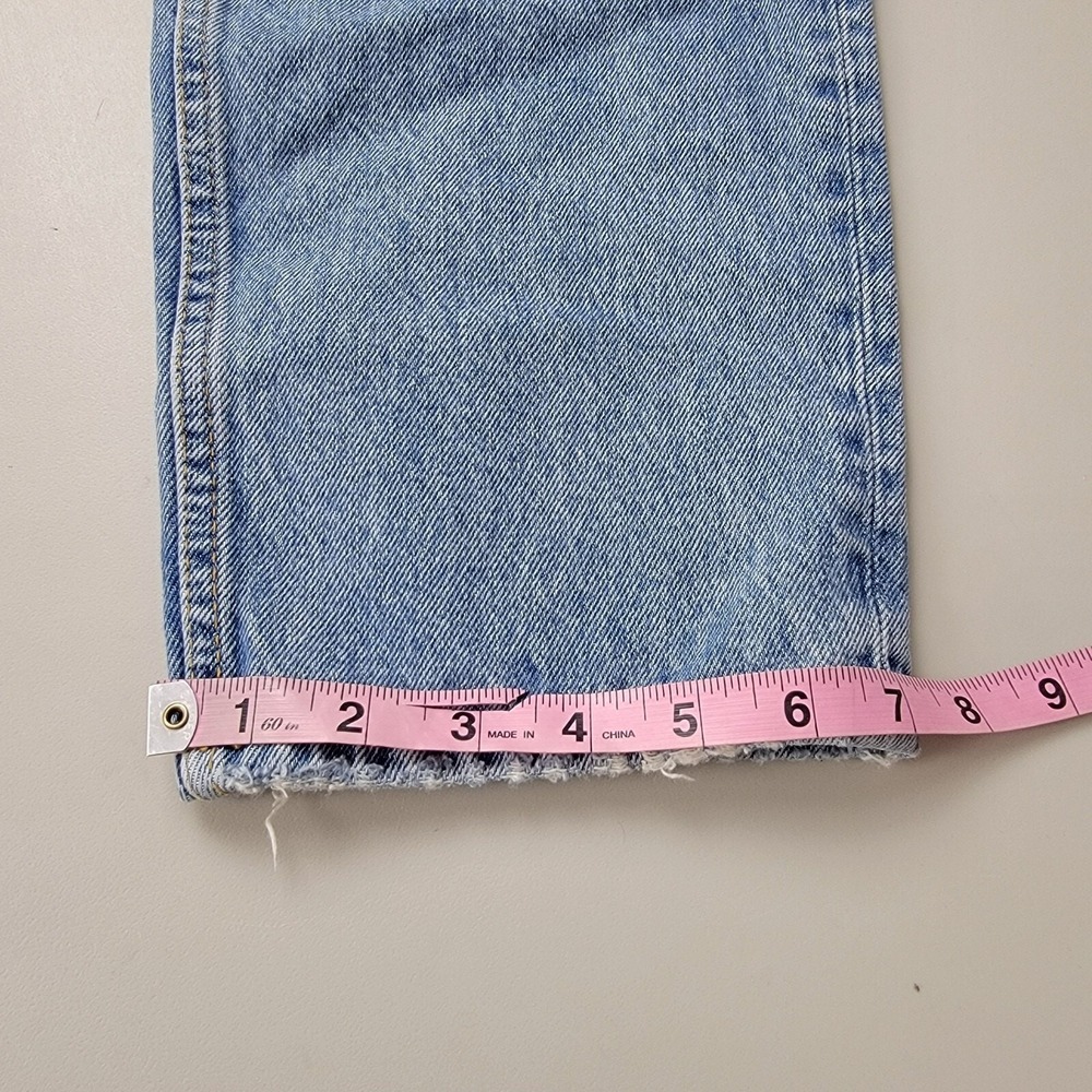 Zara Jeans Womens 32 Blue Denim Button Fly Light Wash Distressed Pockets Hi Rise - Picture 7 of 12